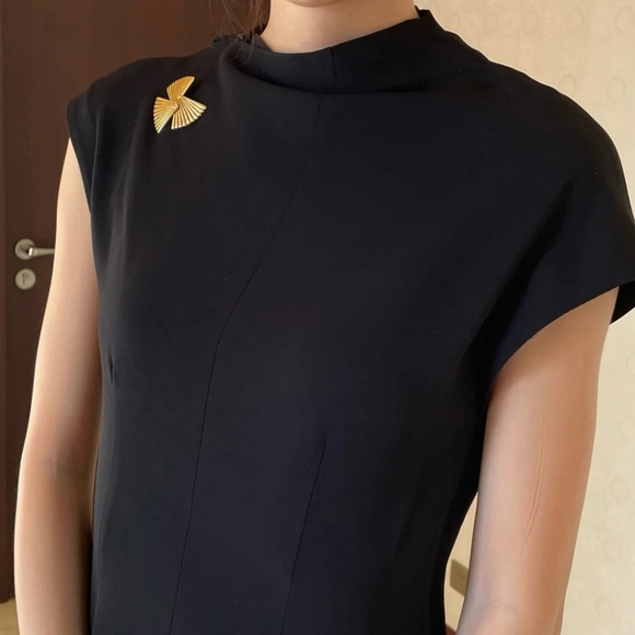 New Zara Gold Button Draped Top - 8513/521 - Picture 11 of 12